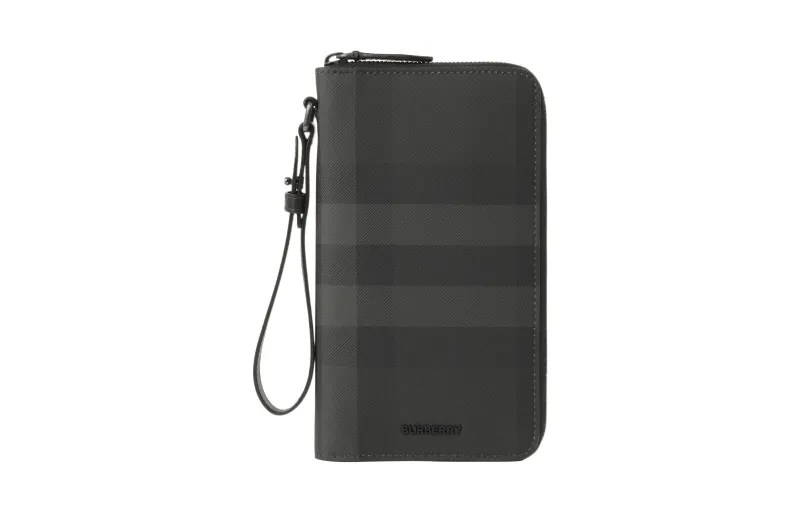 Burberry Leather Wallet Men's Gray