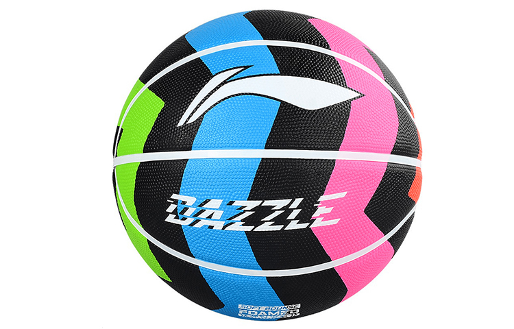 Li Ning China Mainland Version Rubber Basketball Black Pink Green Blue 5/Size 7 Training Unisex