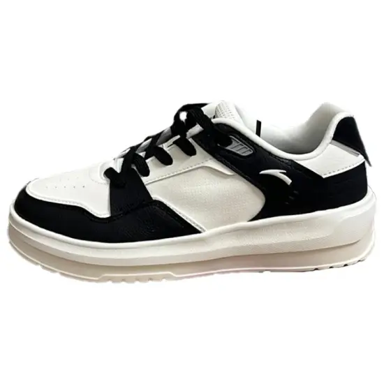 ANTA Life Collection Skateboard Shoes Women's Low-Top Black White