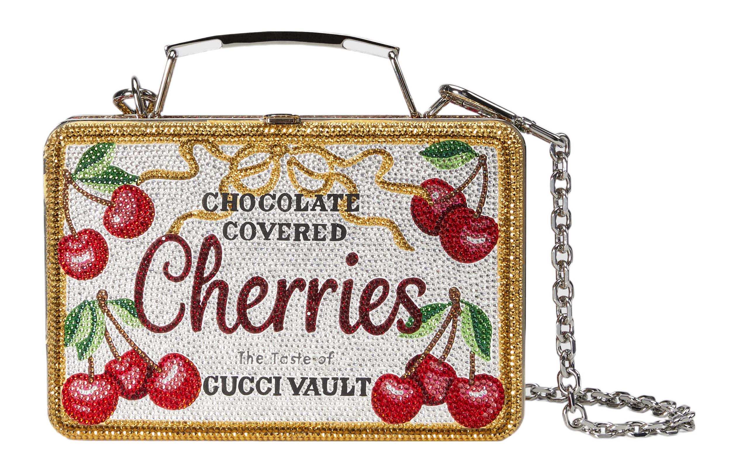 GUCCI Gucci, removable magnetic lunch box, small clutch bag, golden white one-shoulder bag