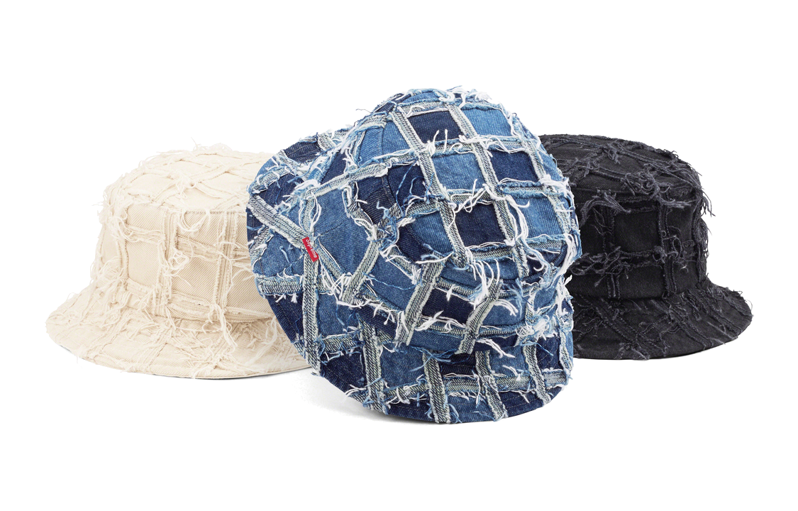 Панама Supreme FRAYED PATCHWORK DENIM CRUSHER (мультиколор)