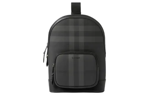 Burberry Artificial Leather With Cotton Shoulder Bag, Crossbody Bag Men's Gray