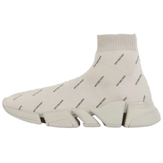 Balenciaga Speed Trainer 2.0 All Over Logo Beige