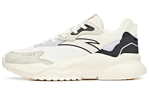 ANTA Casual Shoes Women's Low Top Ivory White/Shade 1 Gray/Black