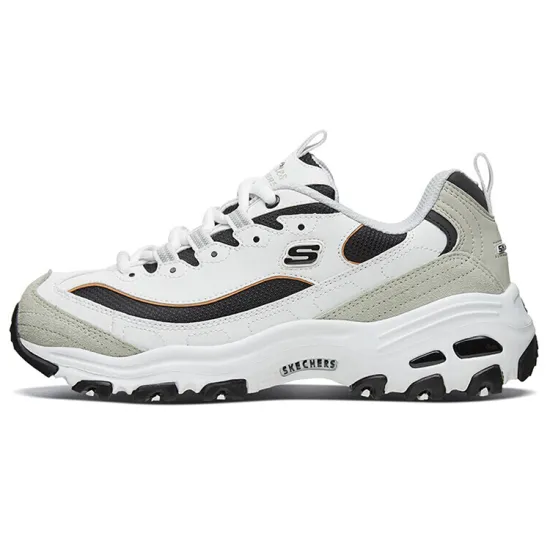 Skechers D'LITES 1.0 Height Increasing Low top Casual Shoes Women's Light Gray White