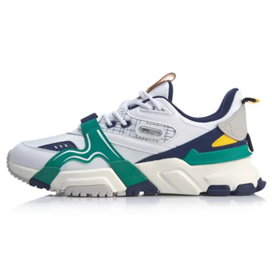 LINING Casual Shoes Men Low-Top White/Bell Pepper Green/Dark Purple Blue