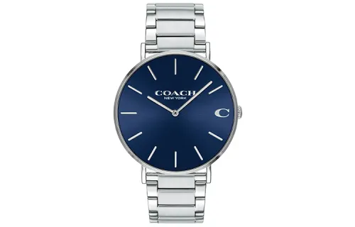 COACH CHARLES Wrist Watches Quartz Movement Stainless Steel Strap Blue Dial Men's Watches