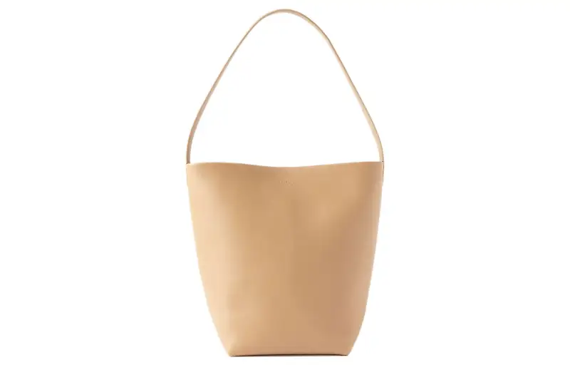 THE ROW Cow Leather One Shoulder Handbag Medium Women's Beige Yellow