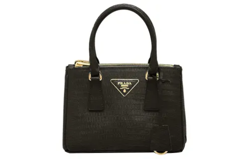 PRADA Galleria Killer Bag Lizard Skin Shoulder Bag, Crossbody Bag, Handbag Mini Women's Black