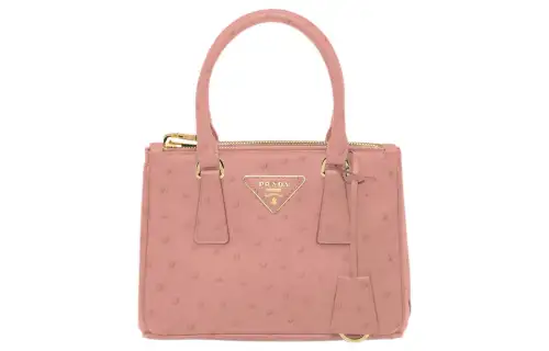 PRADA Galleria Killer Bag Ostrich Leather Shoulder Bag, Crossbody Bag, Handbag Mini Women's Pink
