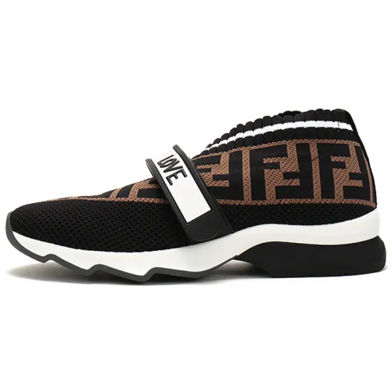 FENDI Women's FF Motif Rockoko Sneaker 'Black Brown'