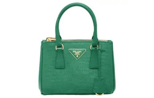 PRADA Galleria Killer Bag Lizard Skin Shoulder Bag, Crossbody Bag, Handbag Mini Women's Green