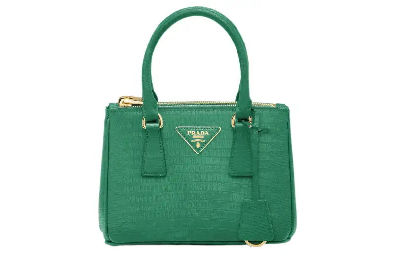 PRADA Galleria Killer Bag Lizard Skin Shoulder Bag, Crossbody Bag, Handbag Mini Women's Green