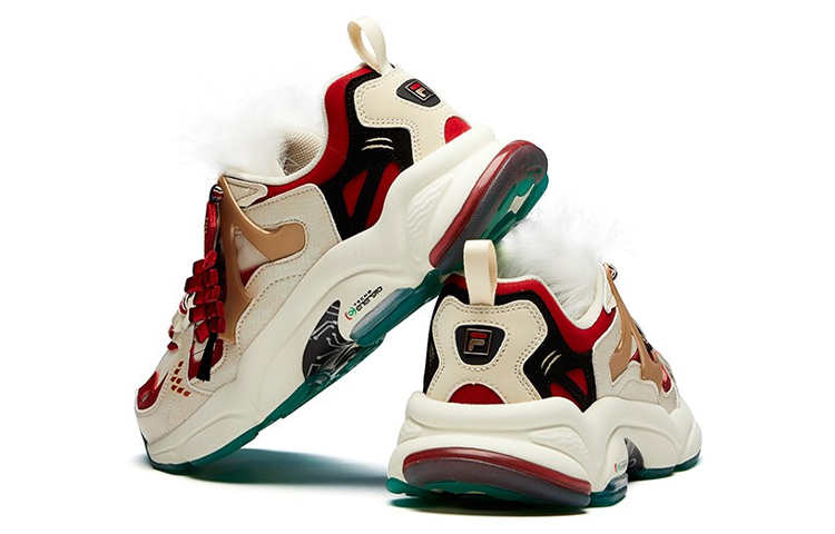 Мужские кроссовки Fila FUSION RJV (бежево-белые с темно-красным) — Бежевыйбелый / тёмно-красный — фото 5