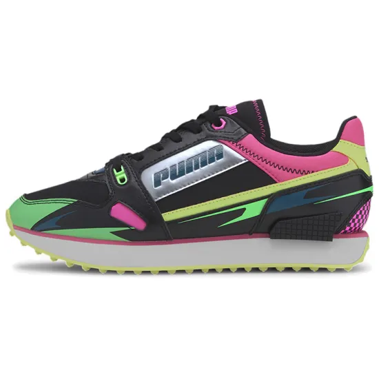 Puma Mile Rider Sunny Getaway Black Electro Green Pink Women's