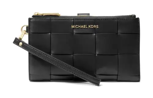 MICHAEL KORS Adele Leather Wrist Bag Wallet Women's Black