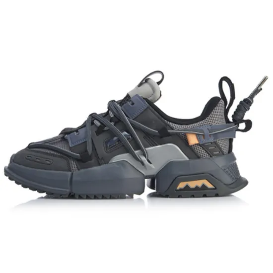 LiNing Pan Gu Trek Casual Shoes Men Low-Top Snow Gray