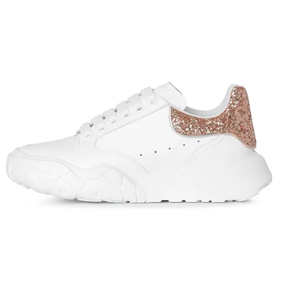 Alexander McQueen Court Trainer 'White Rose Glitter' Women's