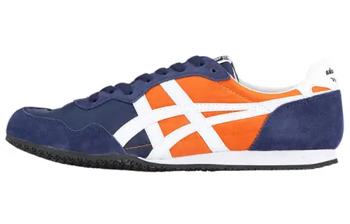 Onitsuka Tiger Serrano Fabric Cushioning Slip Resistant Abrasion Resistant Low top Casual Shoes Unisex Blue Orange