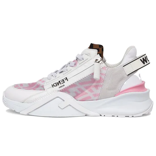 FENDI Women's Flow FF Motif Low 'White Pink Monogram'