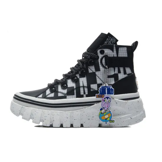 LINING Wave Casual Shoes Women's High-Top Black/White