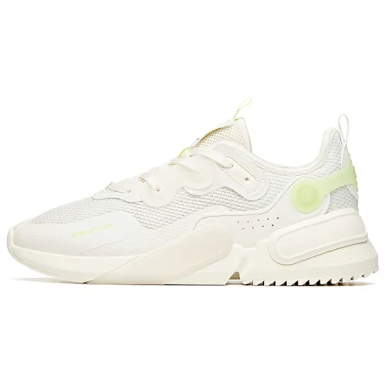 ANTA Casual Shoes Men Low-Top Ivory White/Fluorescent Sprout Green