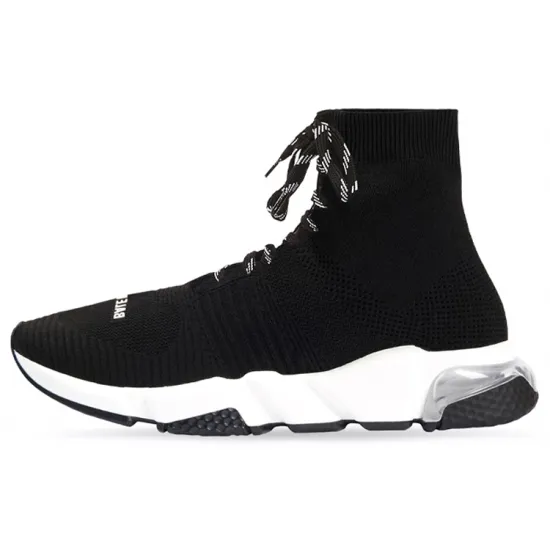 Balenciaga Speed Lace-Up Clear Sole 'Black White'