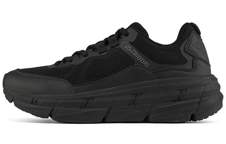 Kappa Textile, Synthetic Leather, TPU Sports Slip Resistant And Breathable Low top Casual Shoes Unisex Black