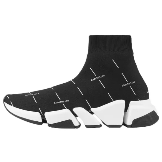 Balenciaga Speed 2.0 Black White Logo Women's