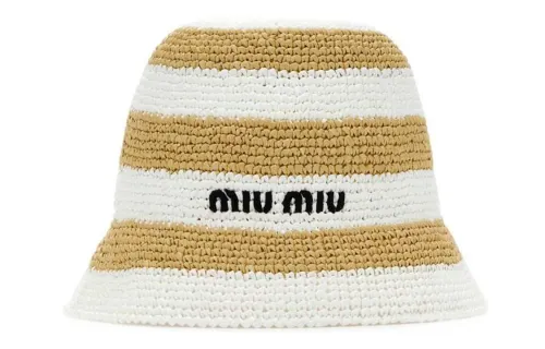 MIU MIU Raffia Bucket Hats Women's White