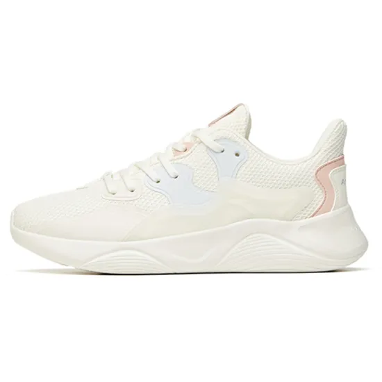 ANTA Casual Shoes Women's Low-Top Ivory White/Light Mist Gray