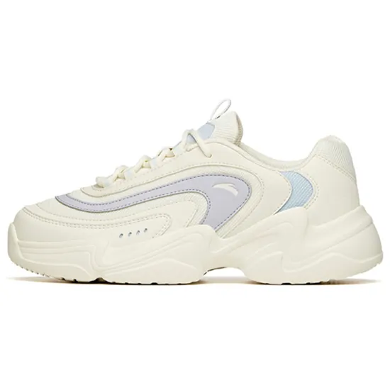 Anta Chao Worship 2.0 Cushioning Anti Slip Wear Resistant Breathability Low Top Casual Shoes Women's White Purple