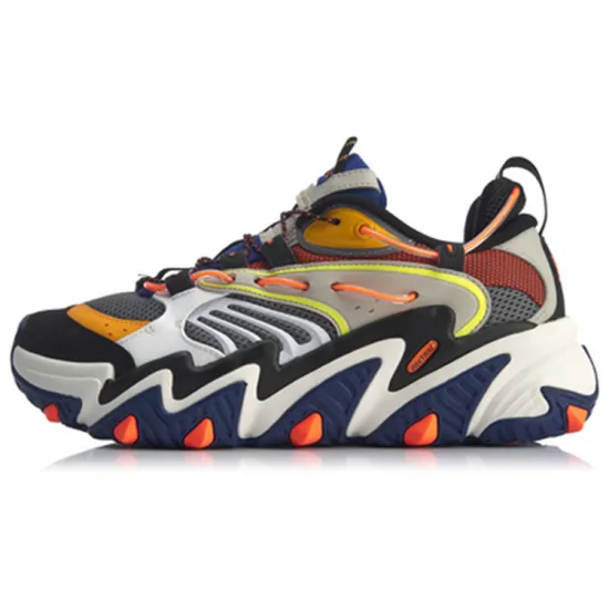 LiNing X-Claw Casual Shoes Men Low-Top Iron Ash Gray/Fluorescent Fruit Red/Cloud Rain Gray
