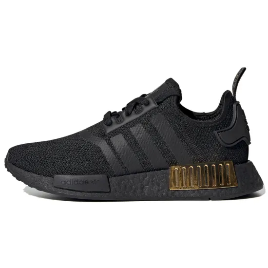 Adidas Originals Nmd R1 Triple Black Gold Metallic Women's