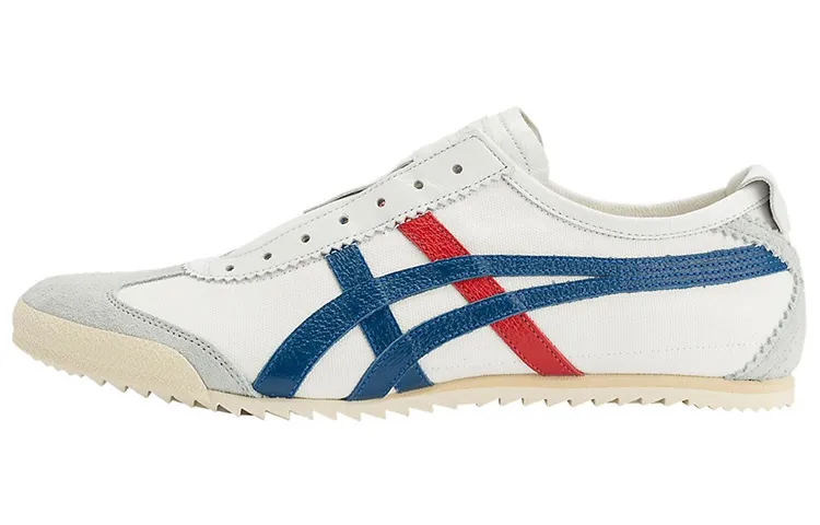 Onitsuka Tiger MEXICO 66 SLIP on Deluxe Suede Slip Resistant Abrasion Resistant Low top Casual Shoes Men's Gray Blue