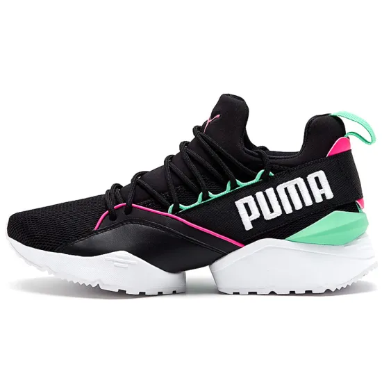 PUMA Muse Maia Street 1 Low-Top Running Shoes Black/Green Women's