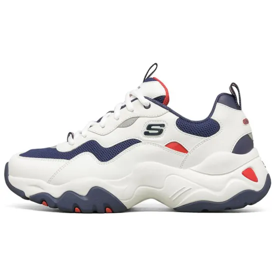Skechers D Lites Low-Top Running Shoes White/Blue/Red