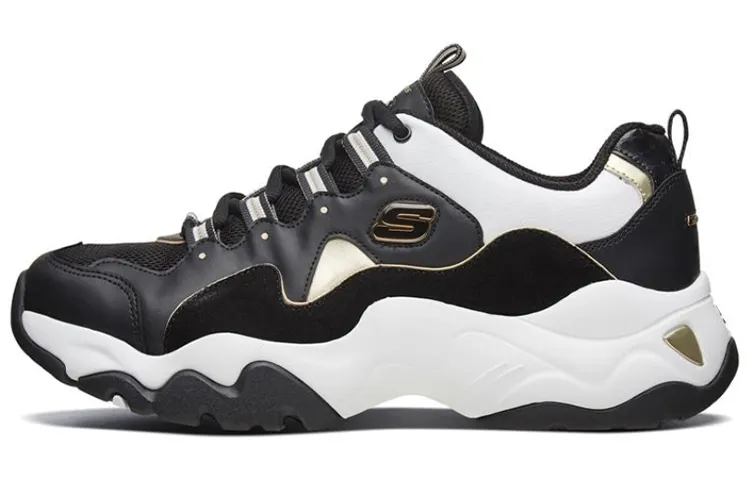 Skechers D'lites 3.0 Running Shoes White/Black/Gold