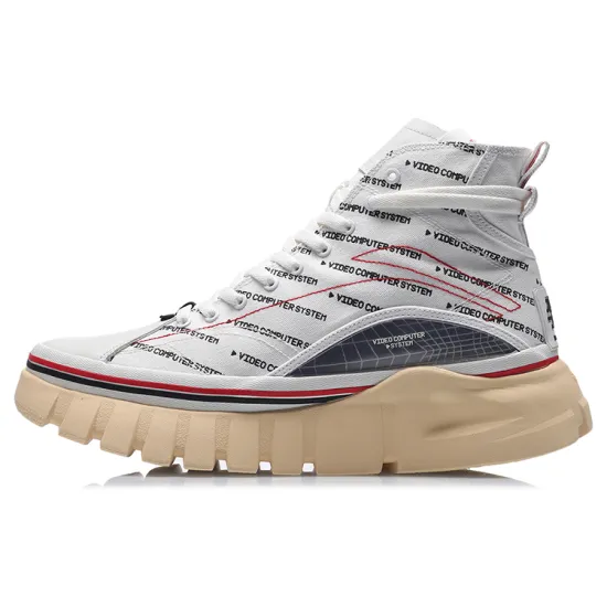 LiNing Wave Casual Shoes Women's High-Top White Black