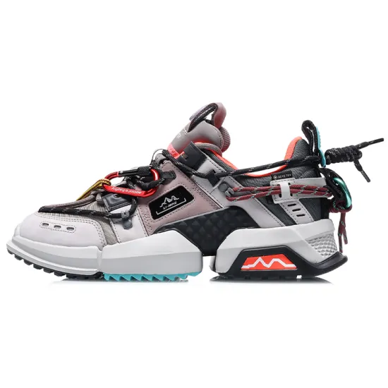 LiNing Pan Gu Casual Shoes Men Low-Top White Gray