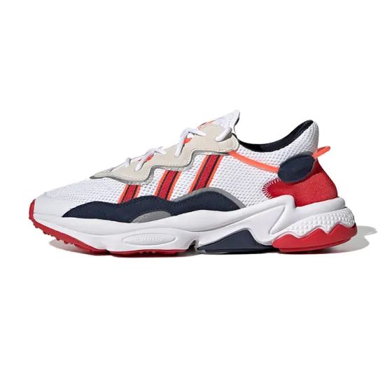 Adidas Originals Ozweego Lifestyle Shoes Men Low-top Bright White/navy Blue/light Scarlet
