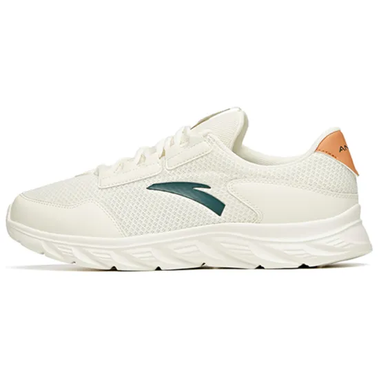 ANTA Running Collection Running Shoes Men Low-Top Ivory White/Deep Moss Green