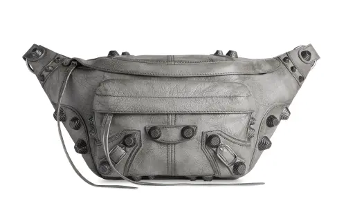 Balenciaga Le Cagole Fine Grained Lambskin Fanny Pack Medium Men's Gray