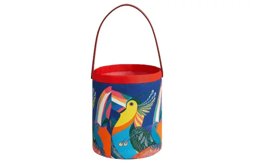 HERMES Patterned Print Cotton Canvas Bag, Handbag Women's Multicolor