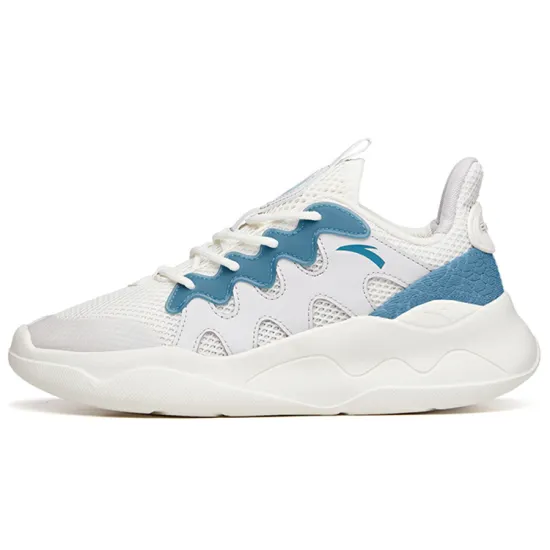 ANTA Life Collection Casual Shoes Men Low-Top Ivory White/Light Silver Gray/Glossy Blue