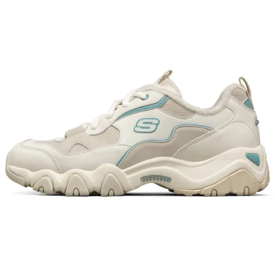 Skechers D Lites 2.0 Running Shoes White/Brown/Blue Women's