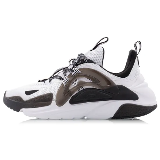 LiNing Spark Slip-Resistant Cushioning Wear-Resistant Low-Top Sports Casual Shoes Women's Black White