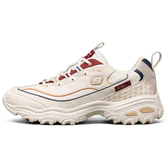 Skechers D Lites Low-Top Running Shoes Beige/Red