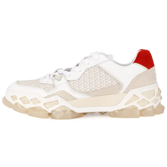 Jimmy Choo Diamond Casual Shoes Women's Low-Top White Red Nude