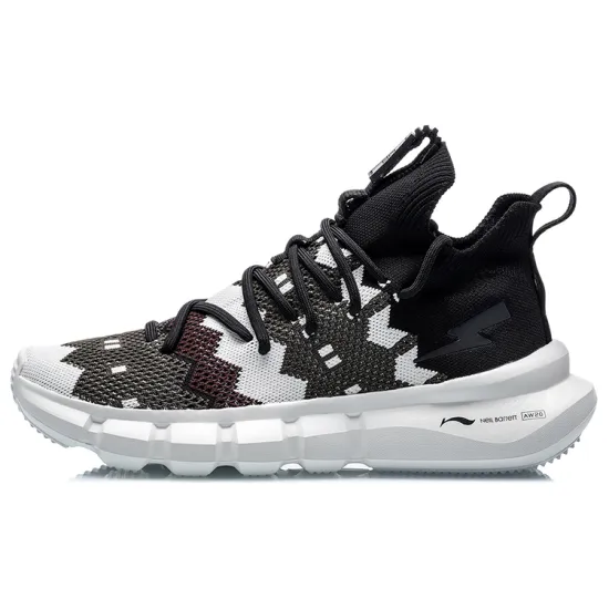 Neil Barrett X LiNing Essence 2.3 Vintage Basketball Shoes Men Mid-Top Black White